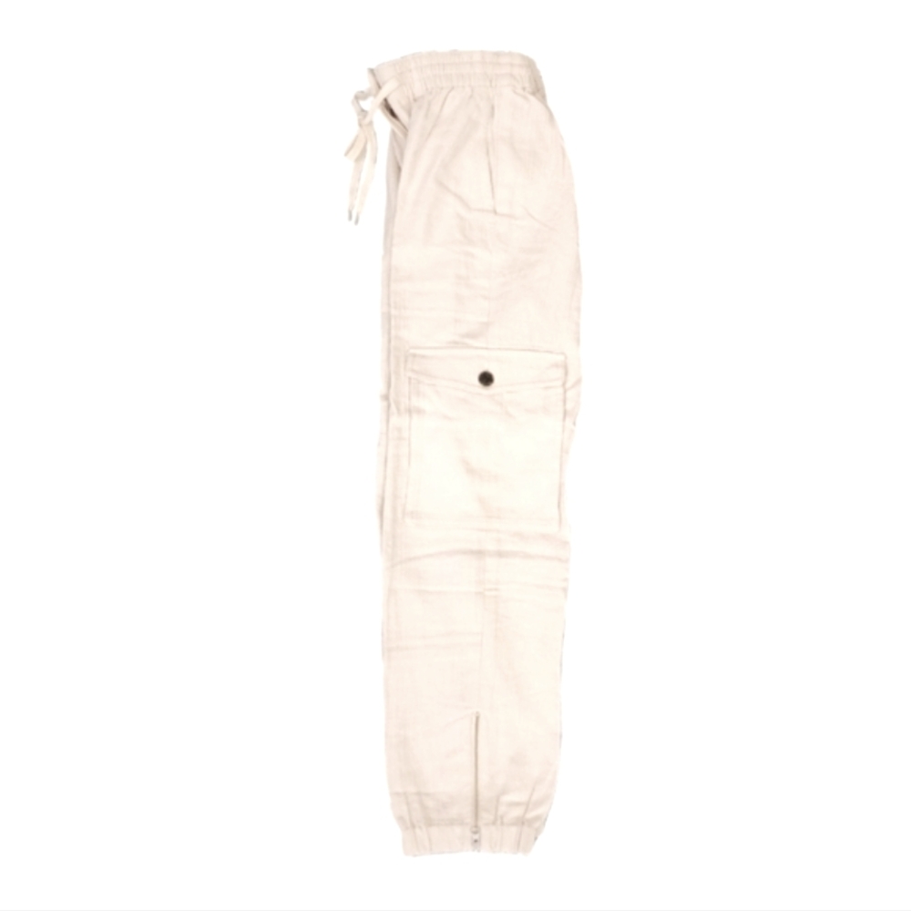 J. Crew Cargo Pants Linen Blend Ivory Zip Hem Split Size 00 - Picture 5 of 13